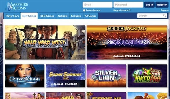 SapphireRooms Casino screenshot
