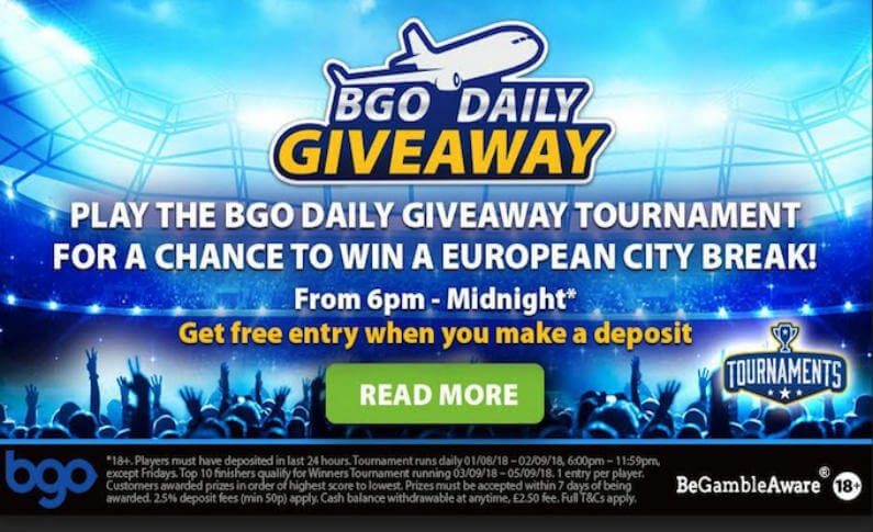 Discover Europe or Win Money with the BGO Casino Daily Give Away